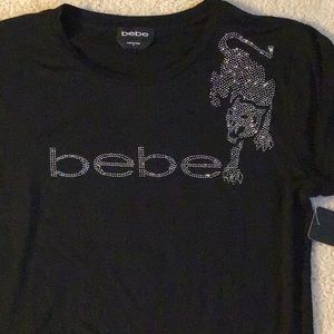 SOLD- Bebe Logo Black Tee - NWT